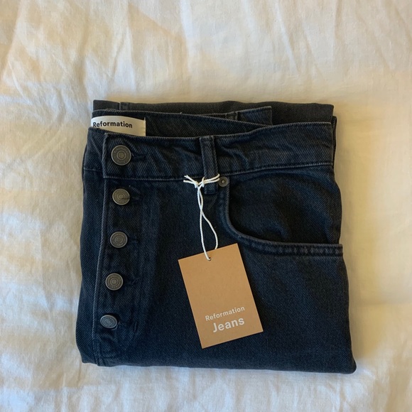 Reformation Cynthia Button Fly High Rise Jeans - Picture 5 of 9
